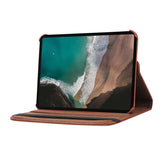 Funda de cuero con tapa y textura de lichi con rotación de 360 grados y soporte para iPad mini 6/mini 2024
